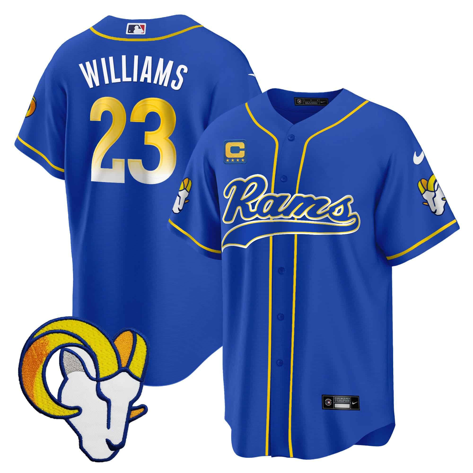 Men Los Angeles Rams #23 Williams Blue 2024 Nike Baseball NFL Jersey style 1->indianapolis colts->NFL Jersey